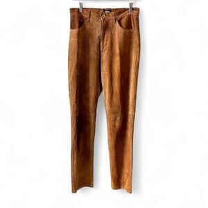For Joseph Brown Leather Straight Pants – Retro Suede 29